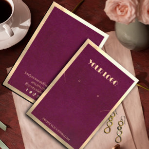 Carte De Visite Cadres d'or de Bourgogne Boucles d'oreilles de col