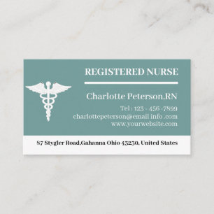 Carte De Visite Caduceus Nurse Doctor