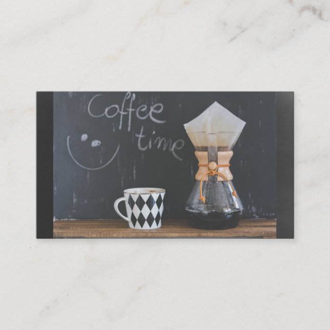 Carte De Visite Café avec tasse et café (Devant)
