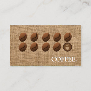 Carte De Visite Café Café Burlap Loyalty Punch