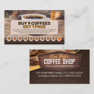 Carte De Visite Café Café Loyauté Punch Card