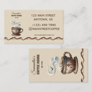 Carte De Visite Café côtier personnalisé Branding