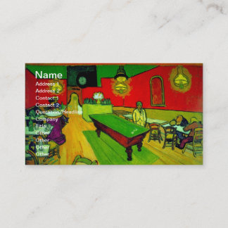 Carte De Visite Café de nuit Place Lamartine Van Gogh Art