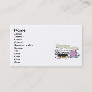 Carte De Visite café du matin beignet et conception de papier jour