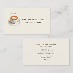 Carte De Visite Café élégant à l'aquarelle