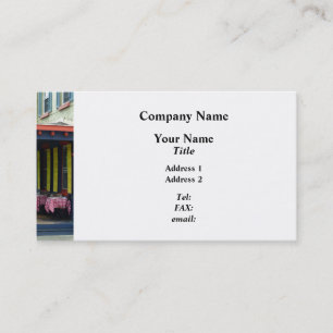 Carte De Visite Café Extérieur Avec À damiers Nappes