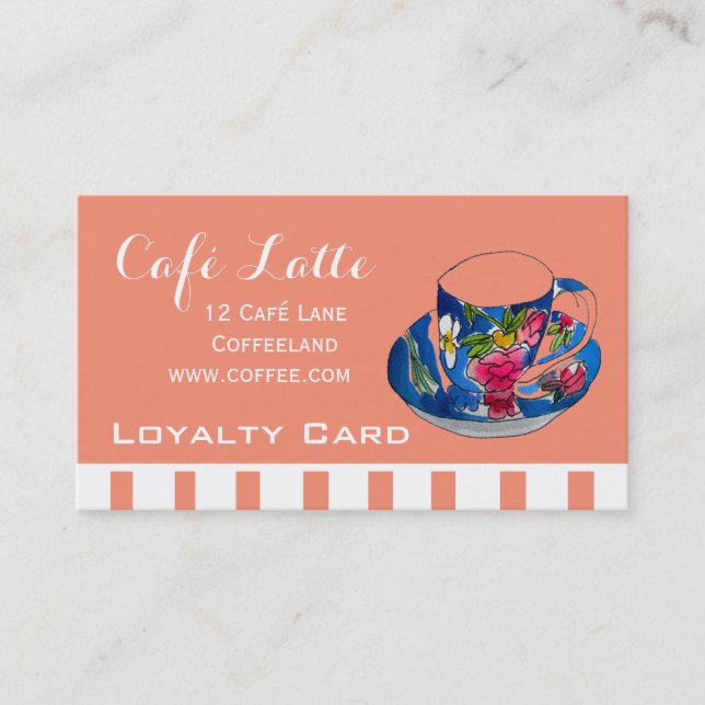 Carte De Visite Café moderne Loyalty Card pour café (Devant)