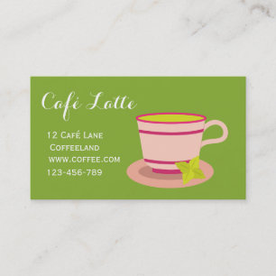 Carte De Visite Café moderne thé thé teacup thé à la menthe