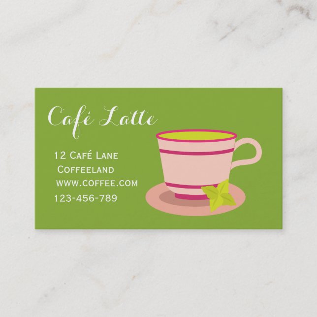 Carte De Visite Café moderne thé thé teacup thé à la menthe (Devant)