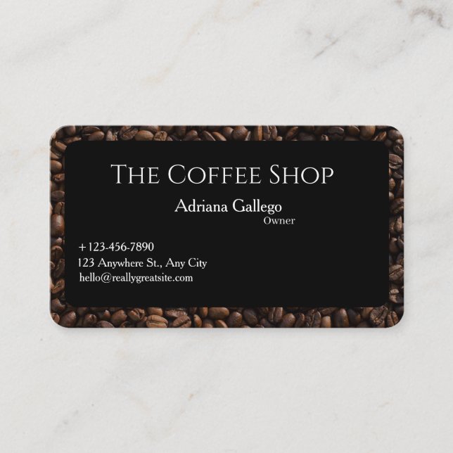 carte de visite café (modifiable) (Devant)