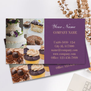 Carte De Visite Café-pâtisserie moderne de gâteau de dessert boula