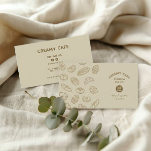 Carte De Visite Café pâtissier de boulangerie douce et simple
