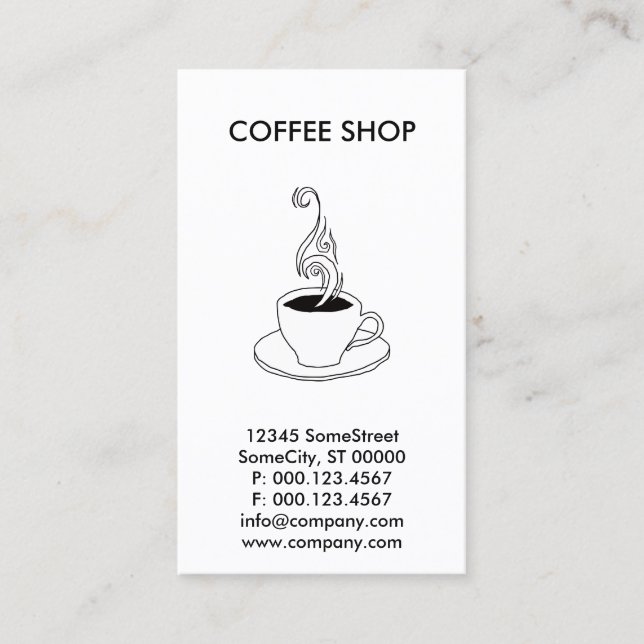 Carte De Visite café personnalisé (Devant)