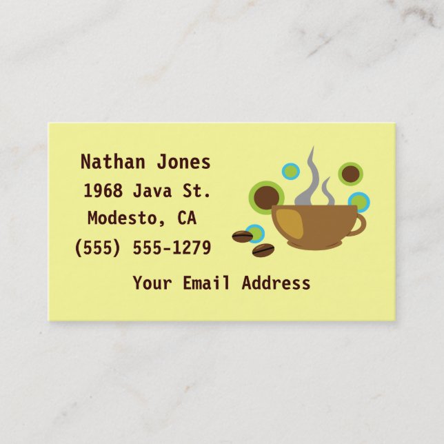 Carte De Visite Café Pop Art (Devant)