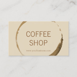 Carte De Visite Café-restaurant - tache de café avec l'arrière 