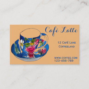 Carte De Visite Café Retro café café concepteur thé tasse