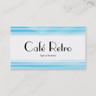 Carte De Visite Café Retro (Calcaire) - Bleu ondulé