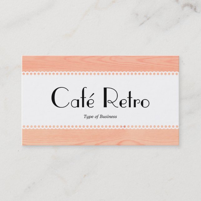 Carte De Visite Café Retro (Calcaire) - Bois (Devant)