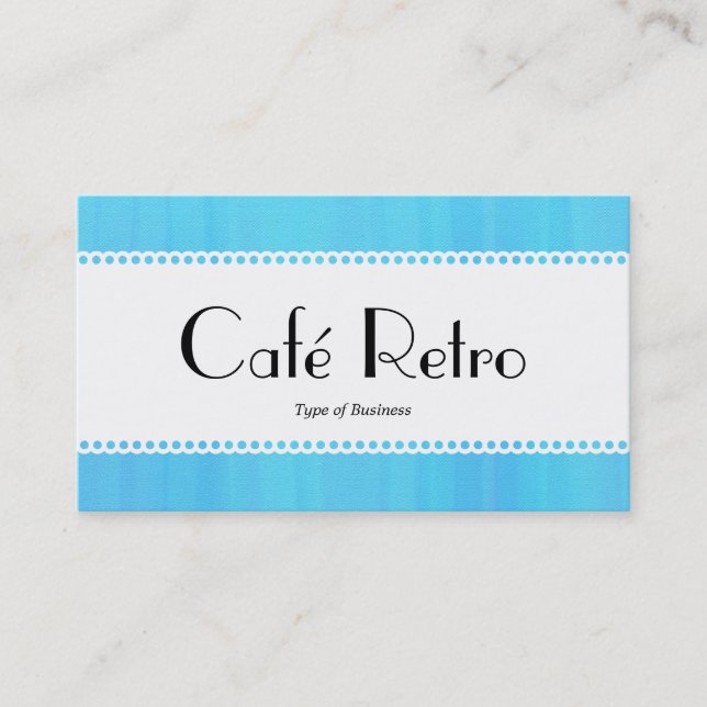 Carte De Visite Café Retro (Calcaire) - Texture peinte en bleu (Devant)