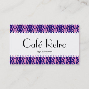 Carte De Visite Café Rétro (dentelé) - Motif Écailles de Poisson