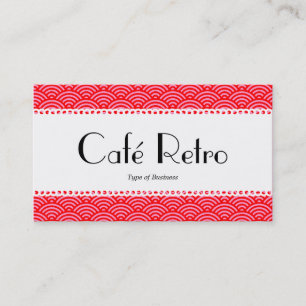 Carte De Visite Café Rétro (dentelé) - Motif Écailles de Poisson