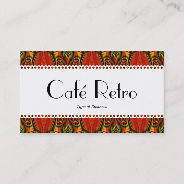 Carte De Visite Café Retro (Scalloped) (Devant)