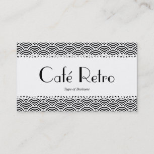 Carte De Visite Café Retro (Scalloped) - Motif à échelle de poisso