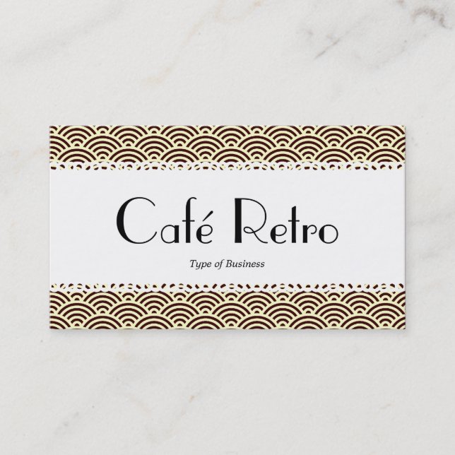 Carte De Visite Café Retro (Scalloped) - Motif à échelle de poisso (Devant)