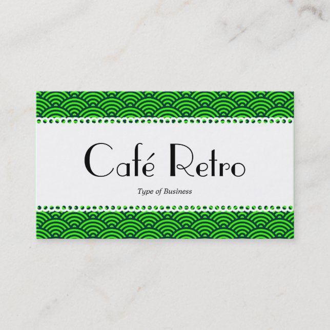 Carte De Visite Café Retro (Scalloped) - Motif à échelle de poisso (Devant)
