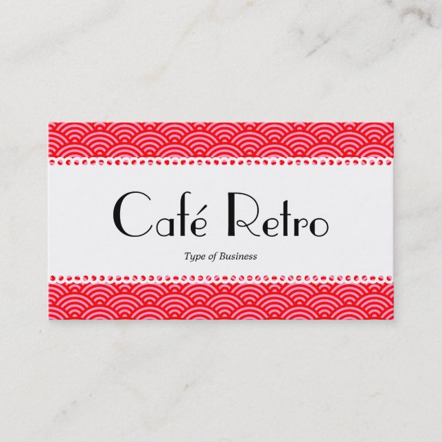 Carte De Visite Café Retro (Scalloped) - Motif à échelle de poisso (Devant)
