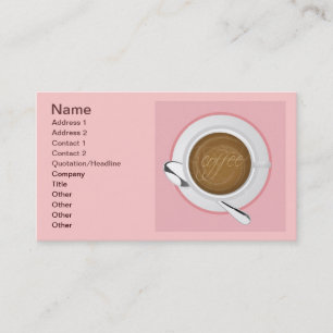 CARTE DE VISITE CAFÉ ROSE CAFÉ FILLE BONNES BOISSONS BON MORNIN