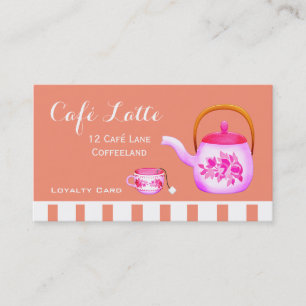 Carte De Visite Café rose moderne Loyauté Card for coffee