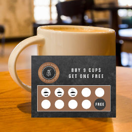 Carte De Visite Café rustique punch trous chalkboard loyauté