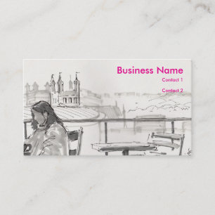 Carte De Visite Café sur le toit donnant sur la cathédrale