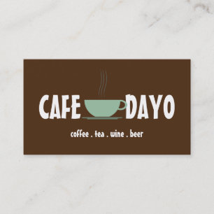 Carte De Visite Café Tasse Salon de Thé Vin Bière