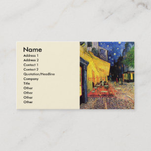 Carte De Visite Café Terrasse à la nuit par Vincent van Gogh