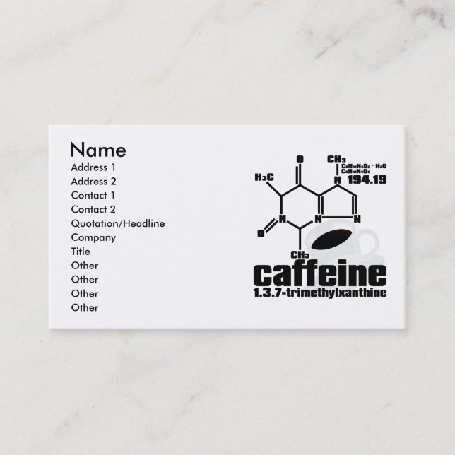 Carte De Visite Caféine (Devant)