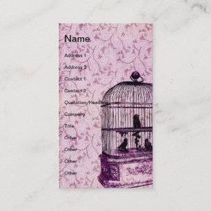 Carte De Visite Cage d'oiseaux Vintage