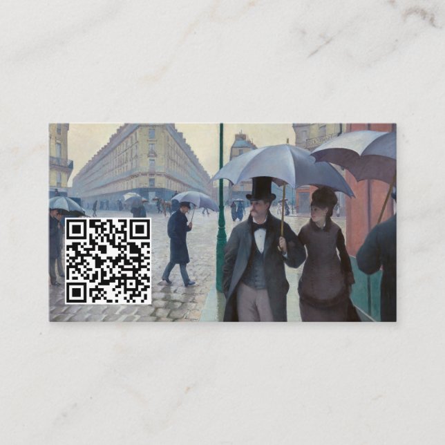 Carte De Visite Caillebotte - Paris Street ; Rainy Day - QR Code (Devant)