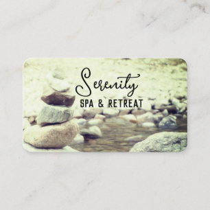 Carte De Visite cairn rocheux tranquille et stream nature photo