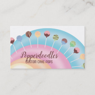 Carte De Visite Cake pops, arc-en-ciel pâtisserie confiserie
