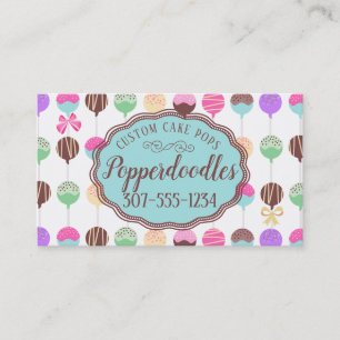 Carte De Visite Cake pops, arc-en-ciel pâtisserie confiserie