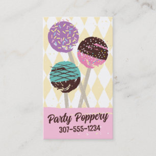 Carte De Visite Cake pops événement mariage boulangerie boulangeri
