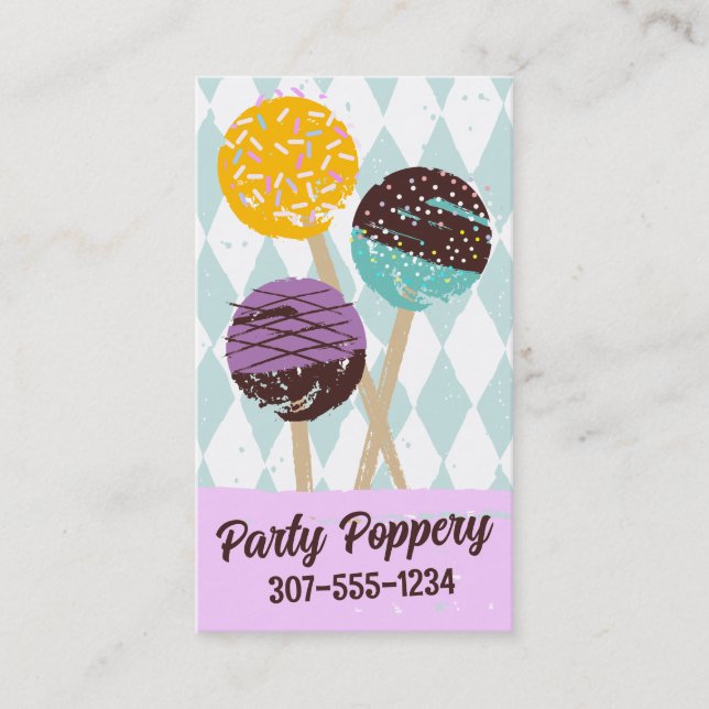Carte De Visite Cake pops événement mariage boulangerie boulangeri (Devant)