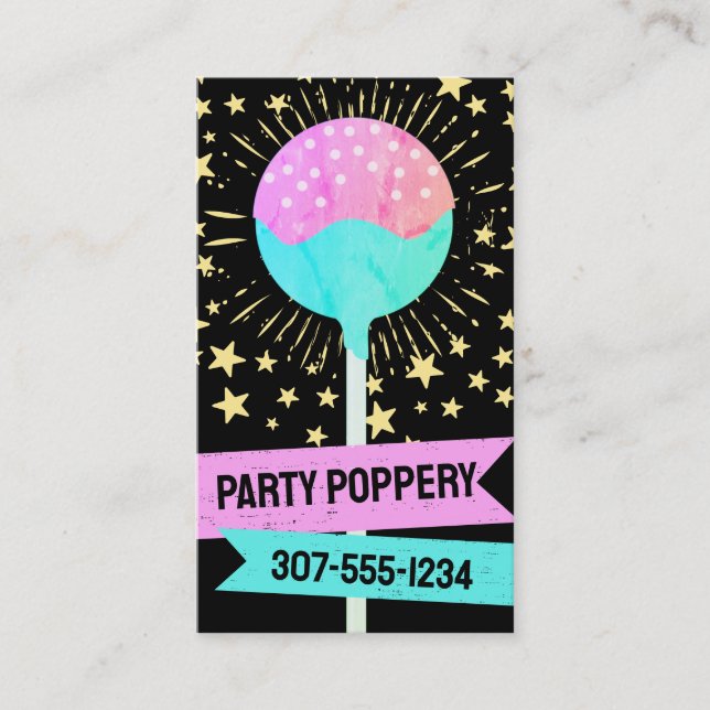 Carte De Visite Cake pops événement mariage boulangerie pâtisserie (Devant)