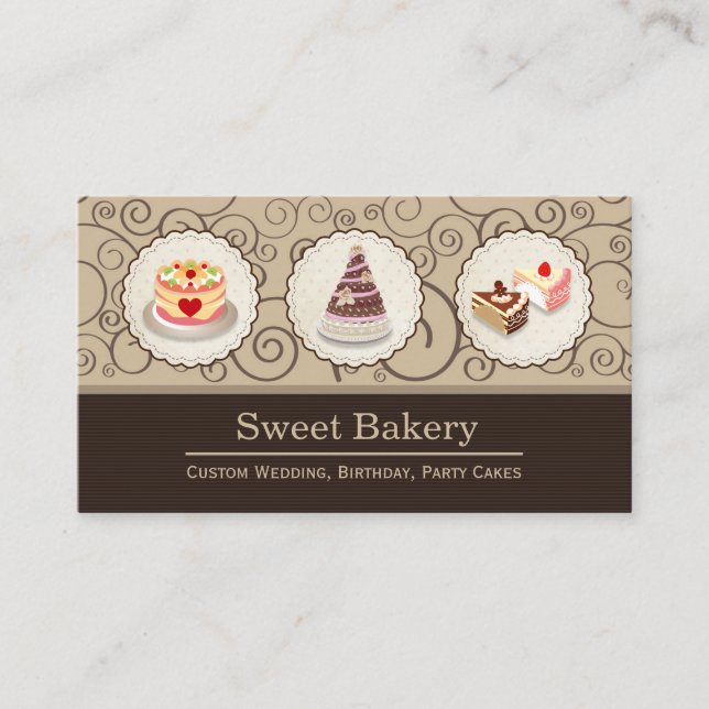 Carte De Visite Cakes personnalisés Master Mariage Banquet d'anniv (Devant)