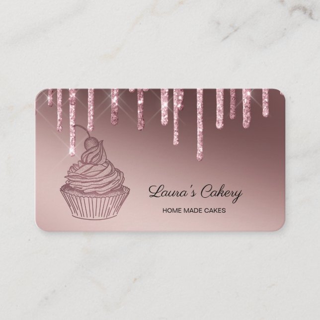 Carte De Visite Cakes & Sweets Cupcake Accueil Boulangerie Laisser (Devant)