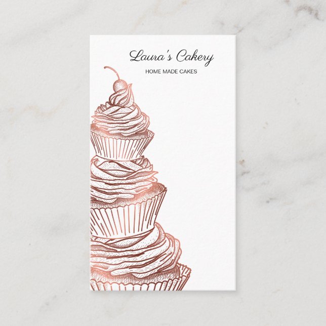 Carte De Visite Cakes & Sweets Cupcake Accueil Boulangerie Laisser (Devant)