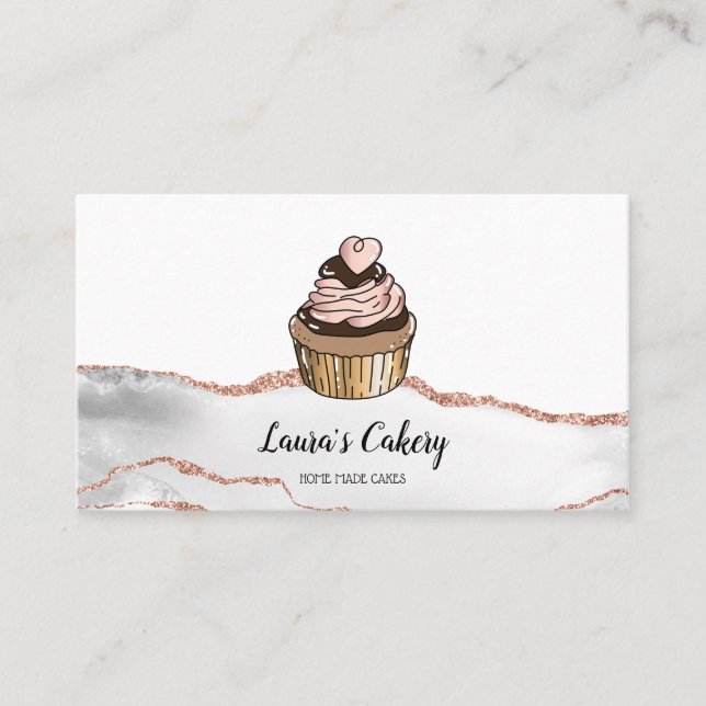 Carte De Visite Cakes & Sweets Cupcake Accueil Boulangerie Laisser (Devant)