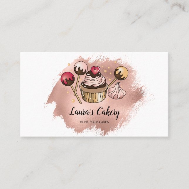 Carte De Visite Cakes & Sweets Cupcake Accueil Boulangerie Laisser (Devant)